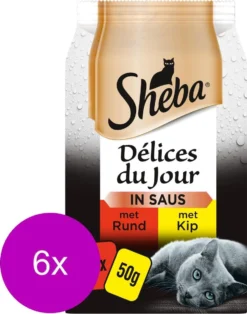 Sheba Multipack Delices Du Jour Traiteur – Kattenvoer – 6 X Mix 6×50 G